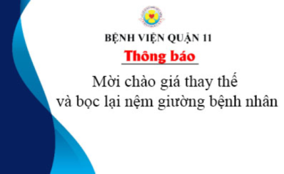 Thông báo mời chào giá thay thế và bọc lại nệm giường bệnh nhân
